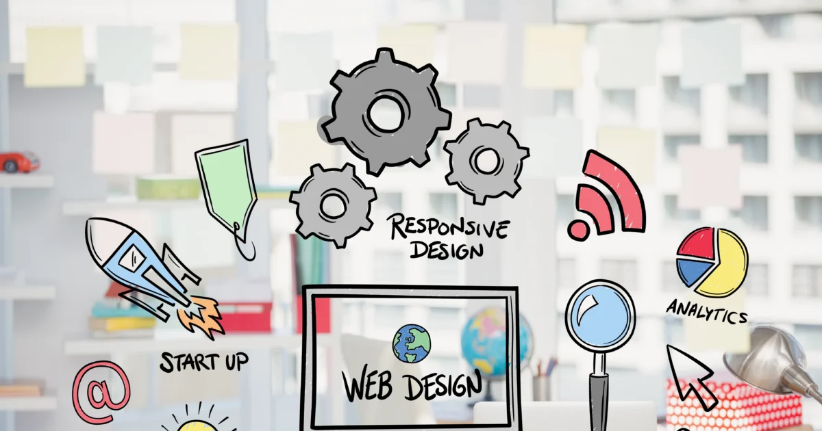 web-design-concept-with-drawings